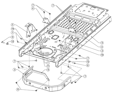 Frame Diagram and Parts List for RZT-S50KH (17ARCBDQ056)(2017) Cub Cadet Lawn Tractor